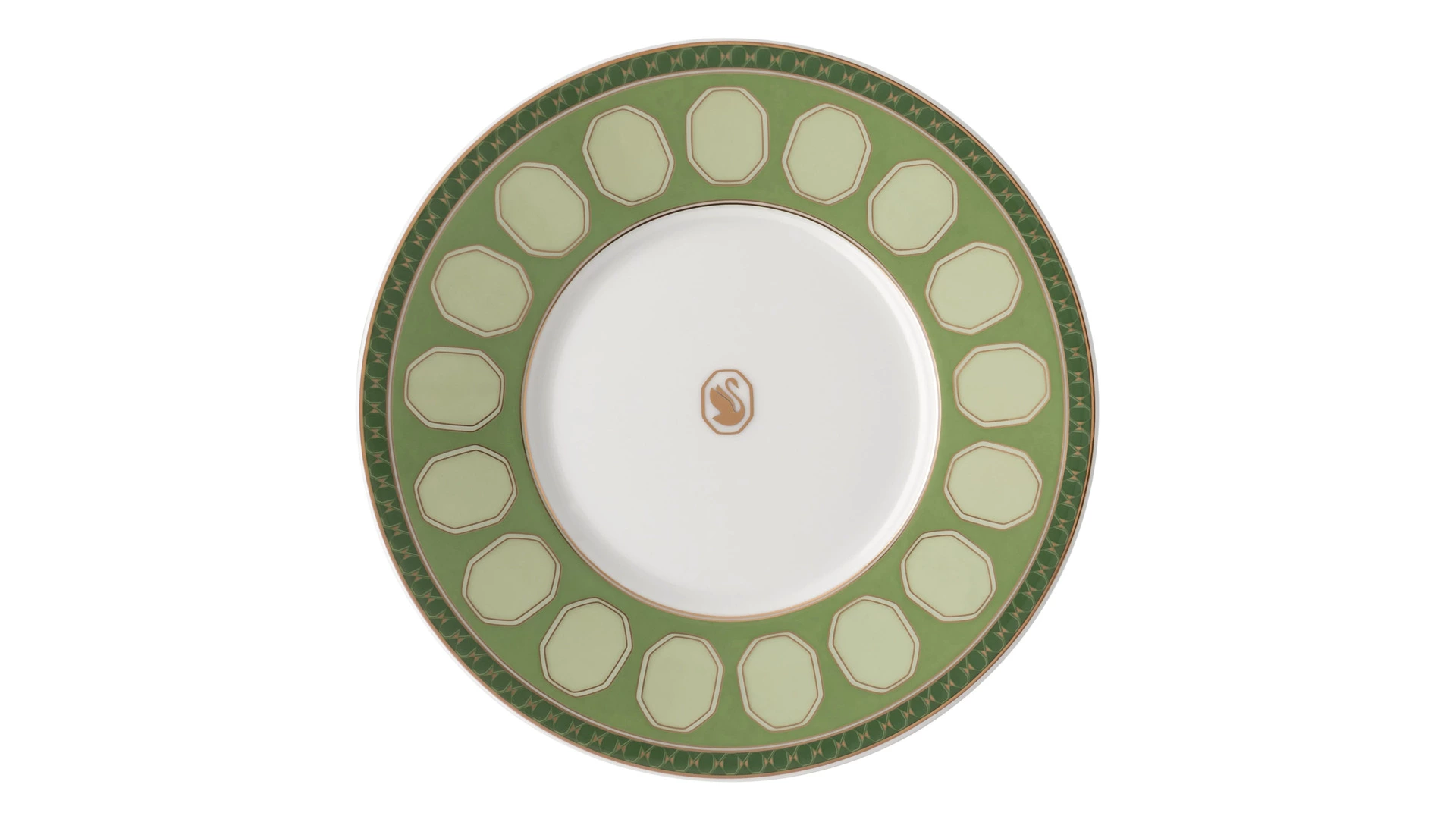 Набор чашек чайных с блюдцами Rosenthal Swarovski Сигнум 260 мл, 2 шт, фарфор, зеленый, розовый