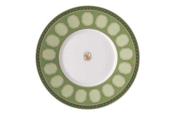 Набор чашек чайных с блюдцами Rosenthal Swarovski Сигнум 260 мл, 2 шт, фарфор, зеленый, розовый