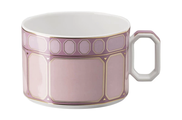 Набор чашек чайных с блюдцами Rosenthal Swarovski Сигнум 260 мл, 2 шт, фарфор, зеленый, розовый