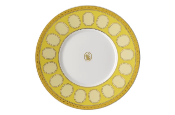 Набор чашек чайных с блюдцами Rosenthal Swarovski Сигнум 260 мл, 2 шт, фарфор, голубой, желтый