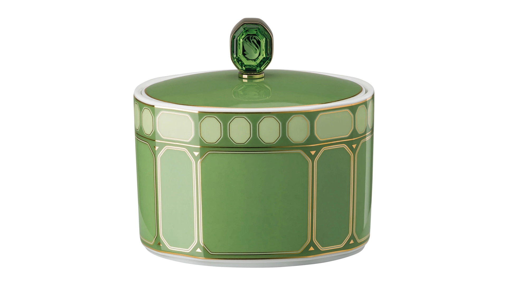 Сахарница Rosenthal Swarovski Сигнум 220 мл, фарфор, зеленая