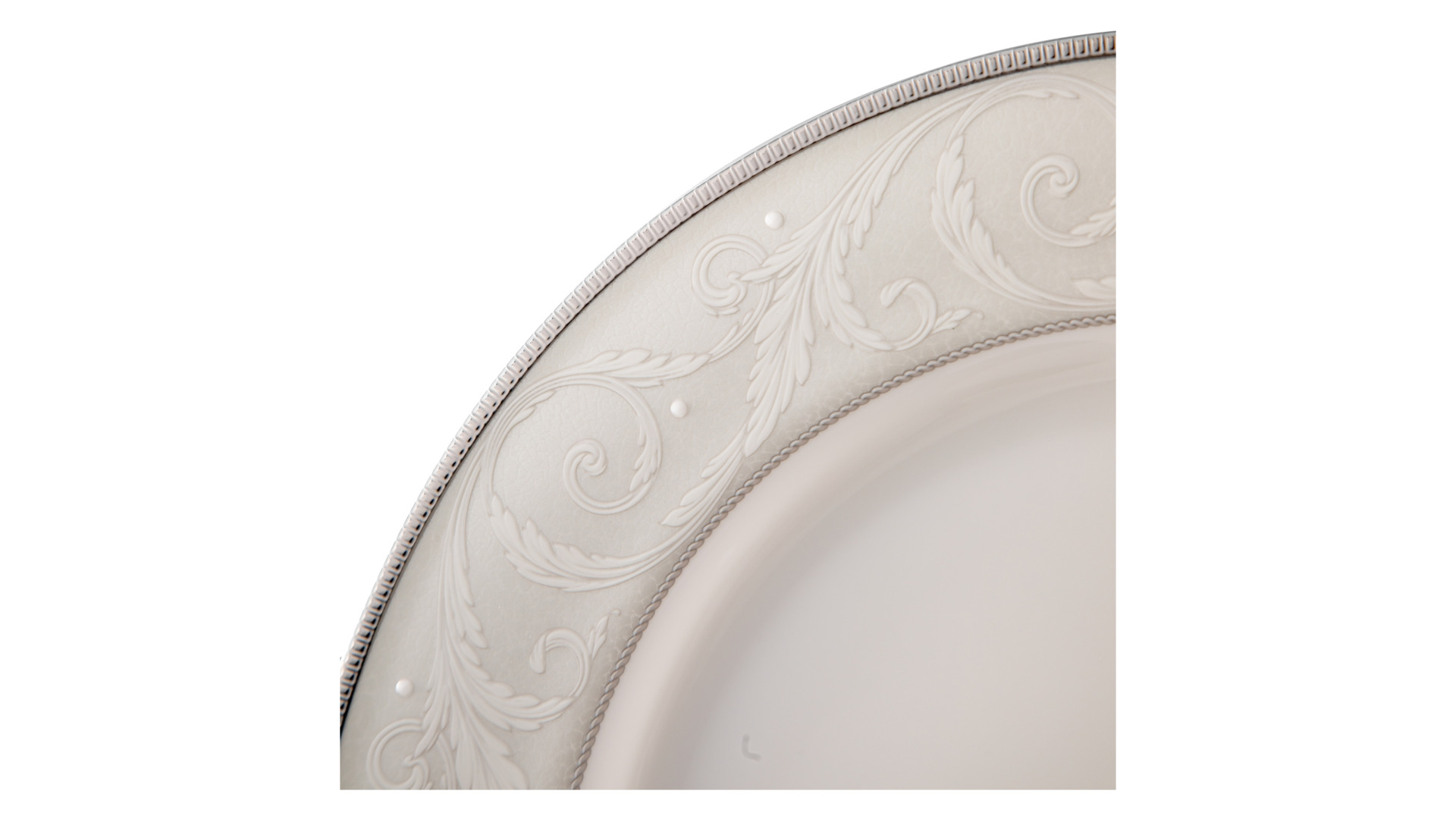 Тарелка обеденная Narumi Платиновый ноктюрн 27 см, фарфор костяной