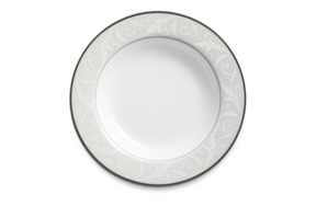 Тарелка суповая Narumi Платиновый ноктюрн 23 см, фарфор костяной