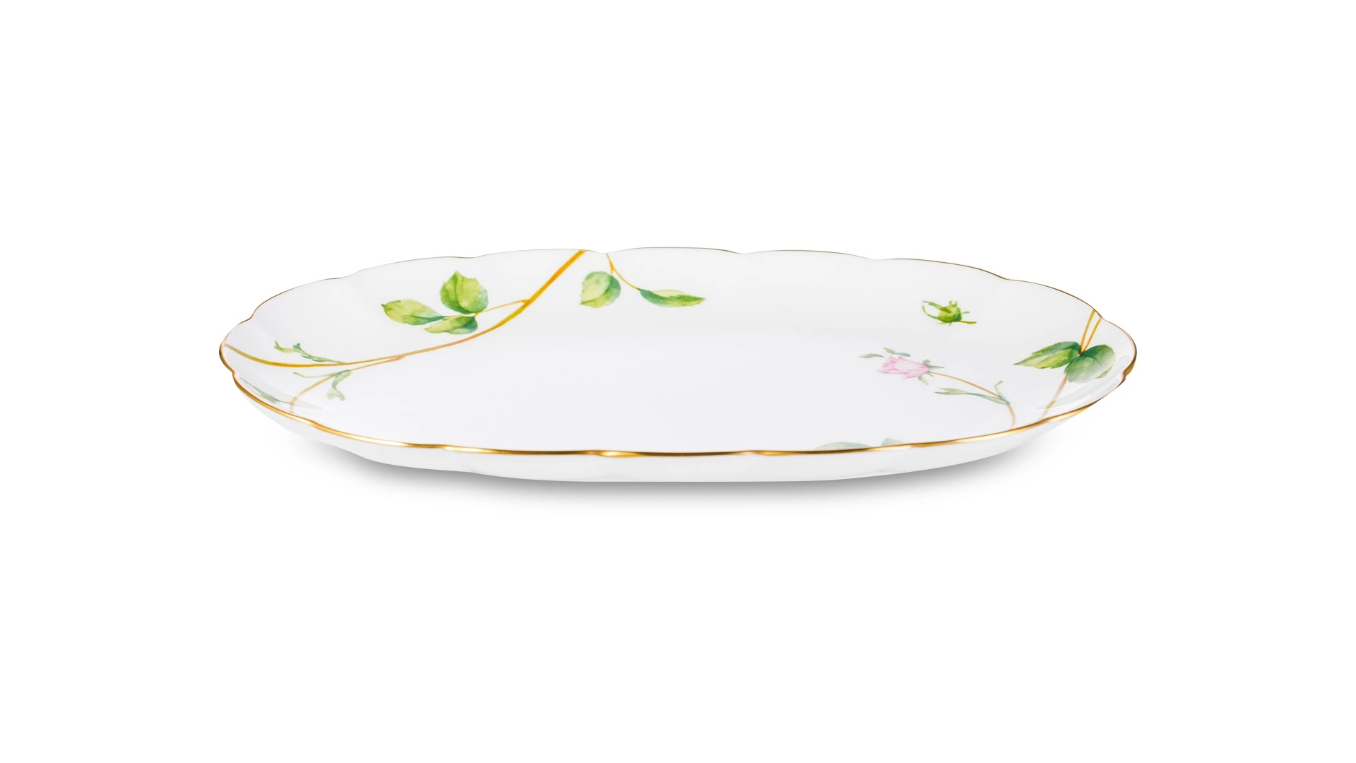 Блюдо овальное Narumi Цветущая Роза 23 см, фарфор костяной