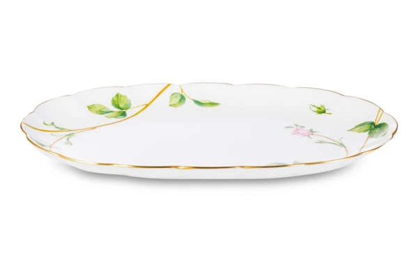 Блюдо овальное Narumi Цветущая Роза 23 см, фарфор костяной