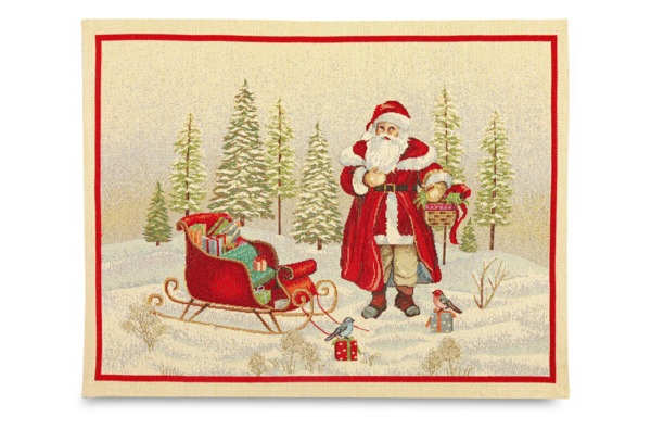 Набор салфеток подстановочных Mix&Match Home Дед Мороз в волшебном лесу 40х50 см, 2 шт, гобелен