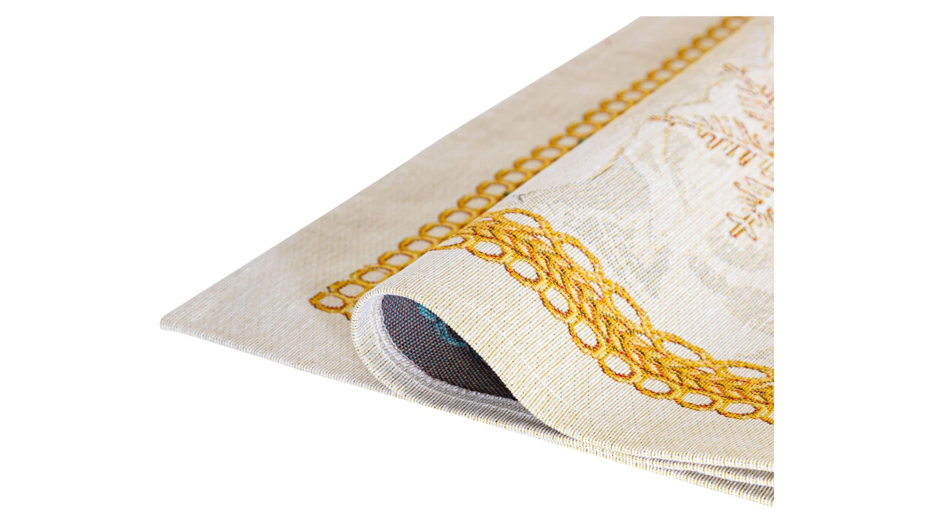 Дорожка для стола Mix&Match Home Золотые шары и свеча 44х140 см, гобелен, бежевый