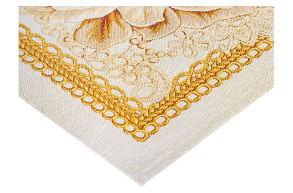 Дорожка для стола Mix&Match Home Золотые шары и свеча 44х140 см, гобелен, бежевый