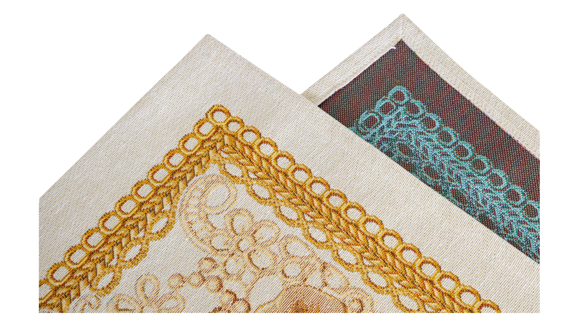 Дорожка для стола Mix&Match Home Золотые шары и свеча 44х140 см, гобелен, бежевый