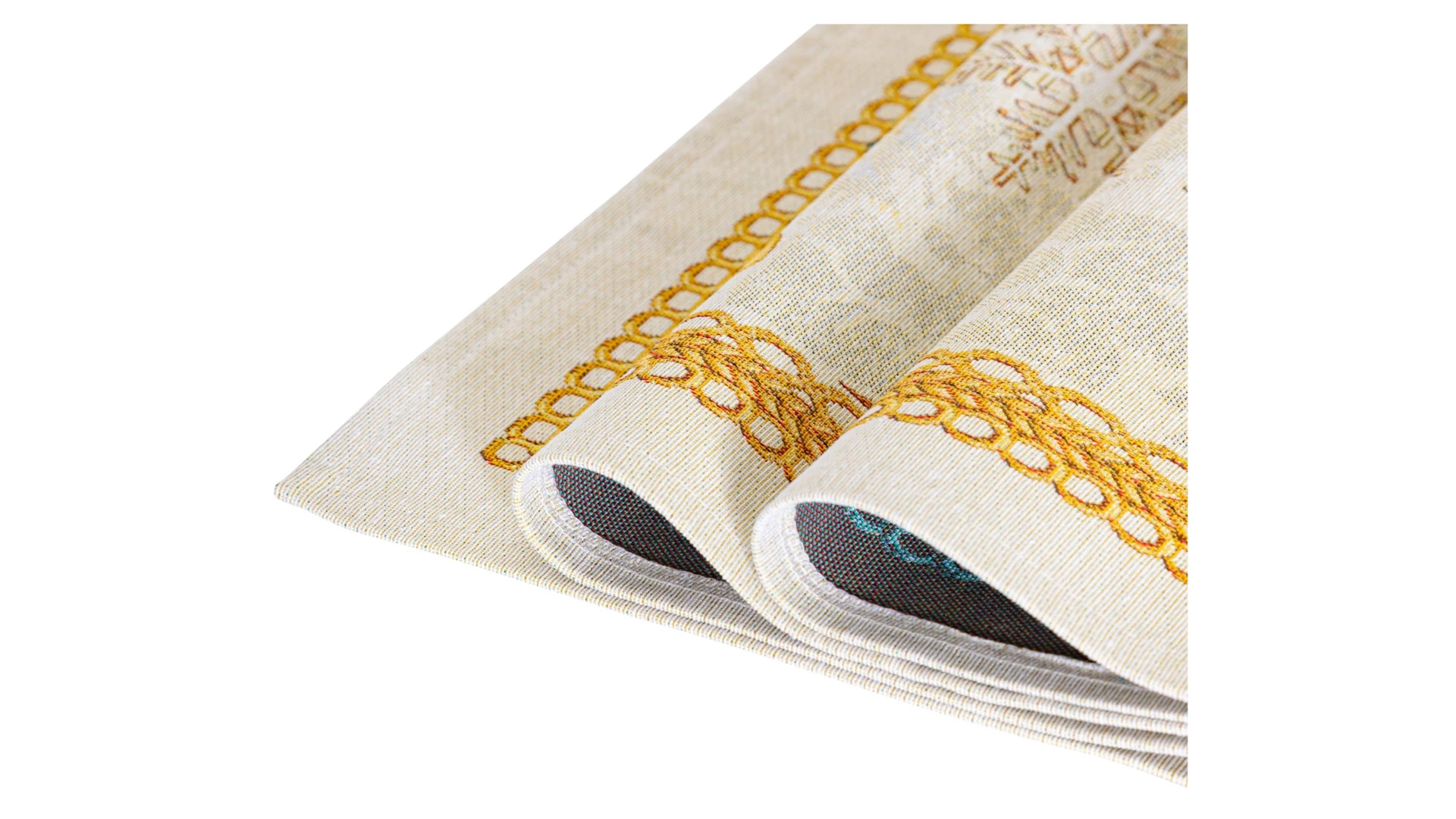 Дорожка для стола Mix&Match Home Золотые шары и свеча 45х180 см, гобелен, бежевый