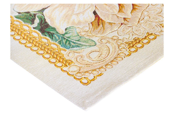 Дорожка для стола Mix&Match Home Золотые шары и свеча 45х180 см, гобелен, бежевый