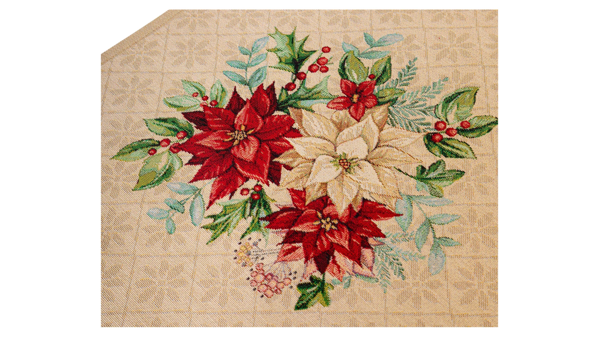 Дорожка для стола Mix&Match Home Мастерская подарков 44х140 см, гобелен, бежевый