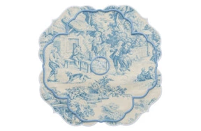 Плейсмат Truffle Bee Fountain de Jouy 43х43 см, хлопок, бело-голубой