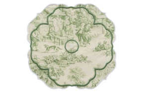 Плейсмат Truffle Bee Fountain de Jouy 43х43 см, хлопок, бело-зеленый