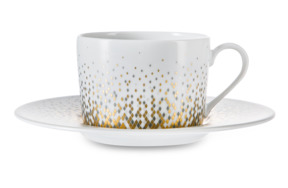 Чашка чайная с блюдцем Haviland Дыхание золота Золотистый декор 140 мл, фарфор