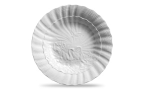 Тарелка суповая Meissen Лебединый сервиз Белый бисквит 25 см, фарфор