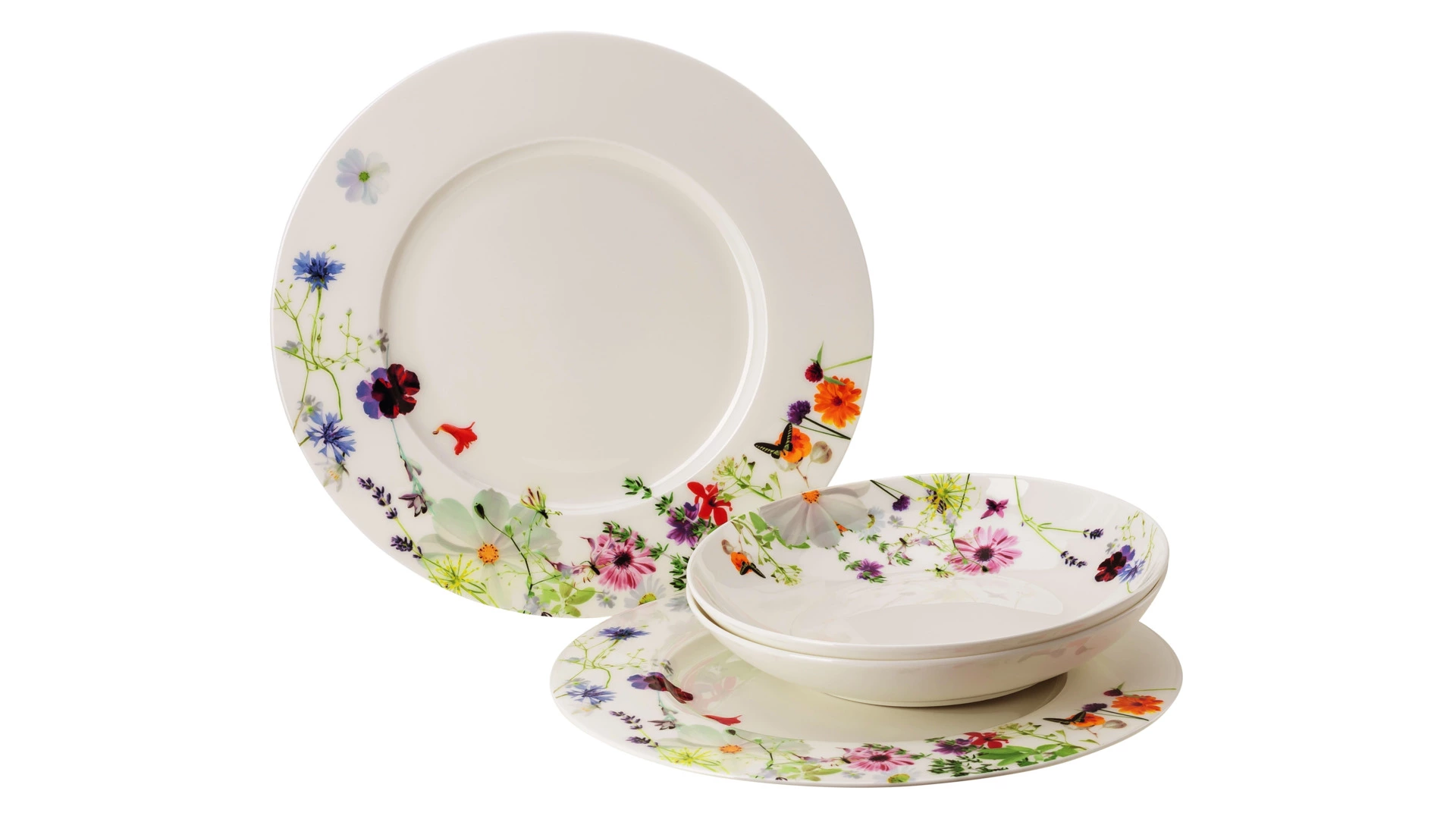 Набор тарелок Rosenthal Горный воздух 4 шт, суповые 2 шт, обеденные 2 шт, фарфор костяной