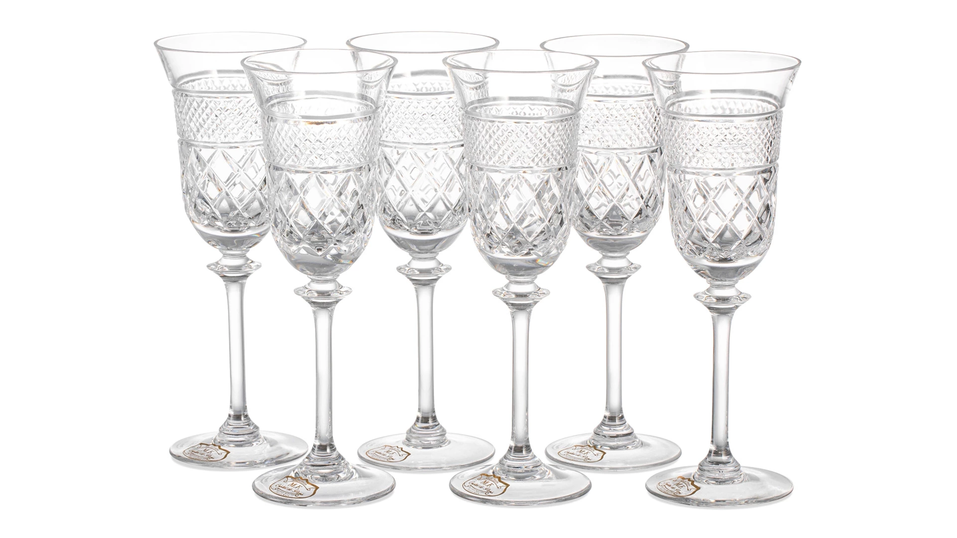 Набор фужеров для шампанского Cristal de Paris Новый Король Георг, 6 шт, хрусталь