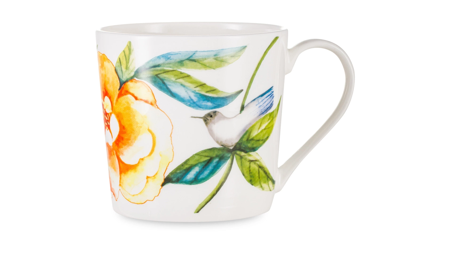 Кружка Just Mugs Dorset Дикие розы Шиповник желтый 400 мл, фарфор костяной