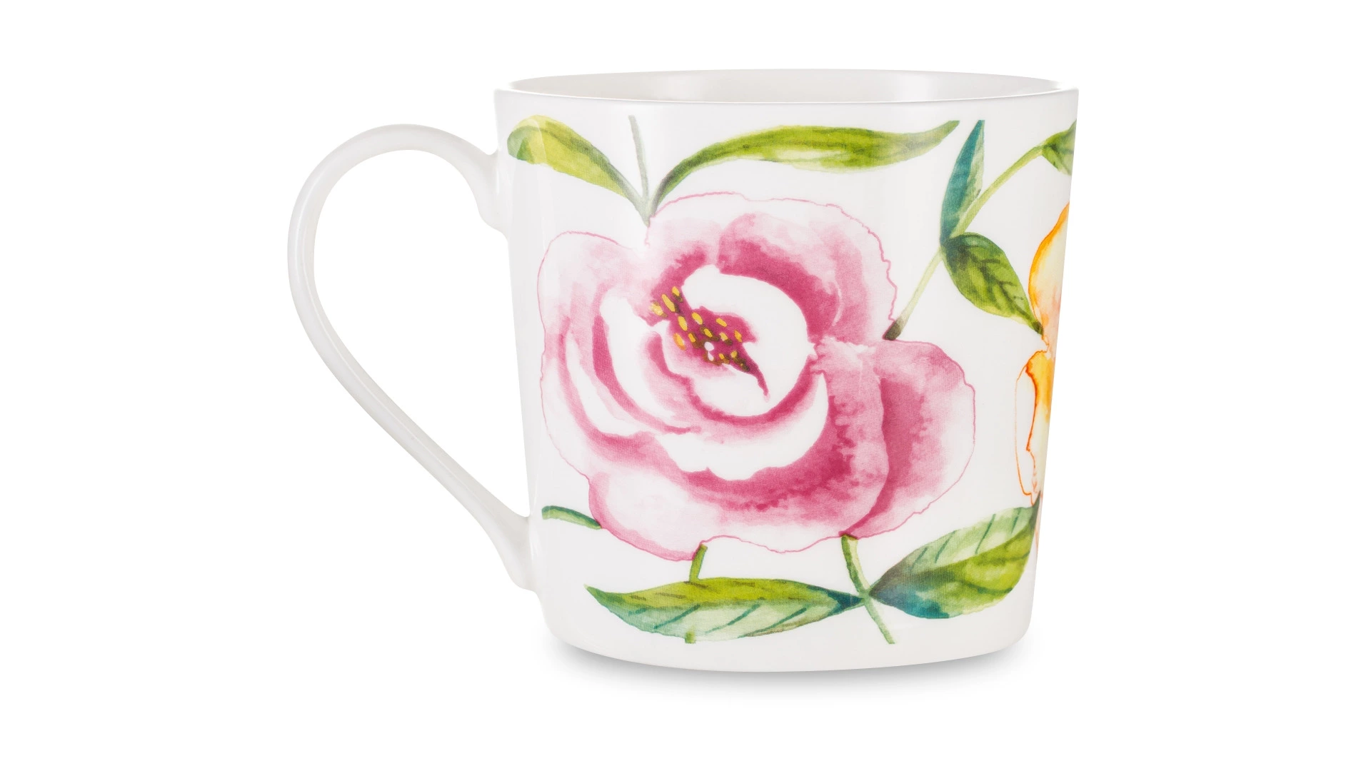 Кружка Just Mugs Dorset Дикие розы Шиповник желтый 400 мл, фарфор костяной