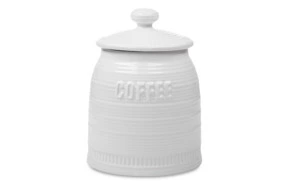 Банка для хранения Just Mugs Радио Кофе 1 л, керамика, крышка с силиконом, молочная