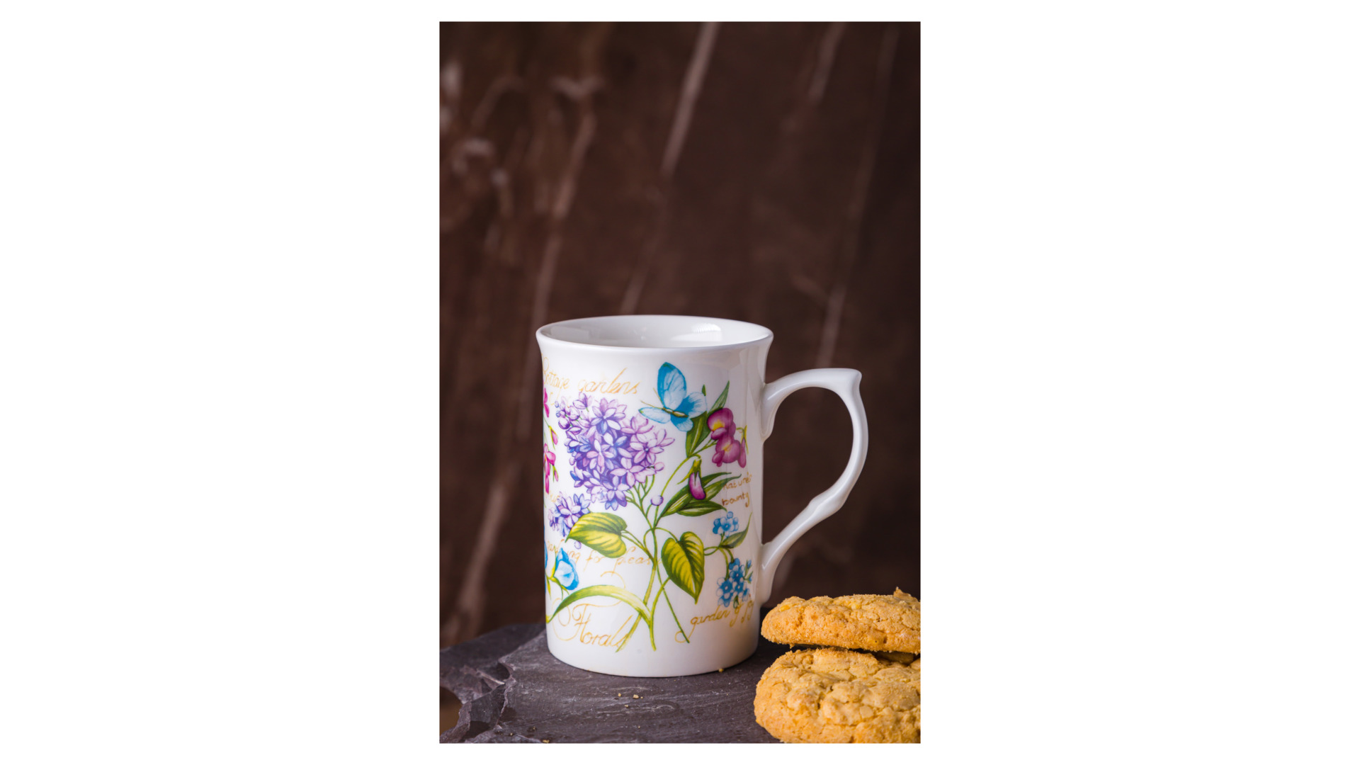 Кружка Just Mugs Buxton Аннабель Сирень 325 мл, фарфор костяной