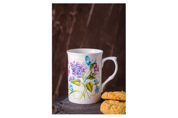 Кружка Just Mugs Buxton Аннабель Сирень 325 мл, фарфор костяной