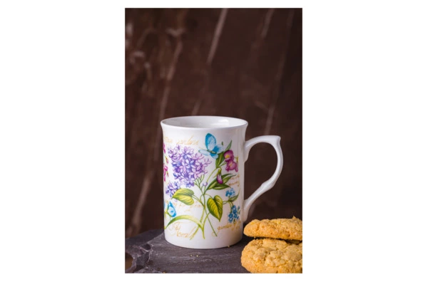 Кружка Just Mugs Buxton Аннабель Сирень 325 мл, фарфор костяной