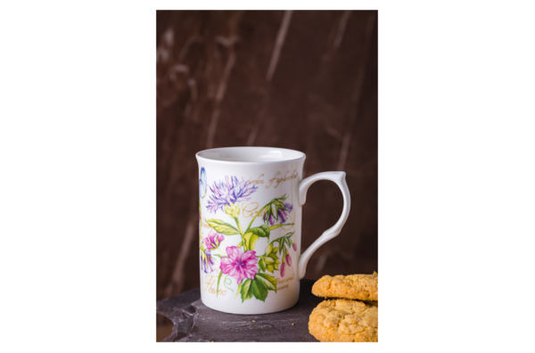 Кружка Just Mugs Buxton Аннабель Чертополох 325 мл, фарфор костяной