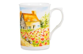 Кружка Just Mugs Buxton Загородные дома Дом с цветами 325 мл, фарфор костяной