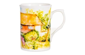 Кружка Just Mugs Buxton Загородные дома Дом с деревом 325 мл, фарфор костяной