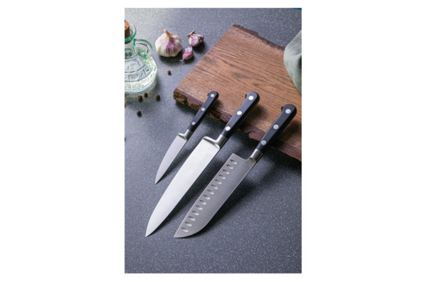 Набор ножей Tarrerias-Bonjean Маэстро (Сантоку 18см, овощиной 10см, Шеф 20см) .3 шт, п/к