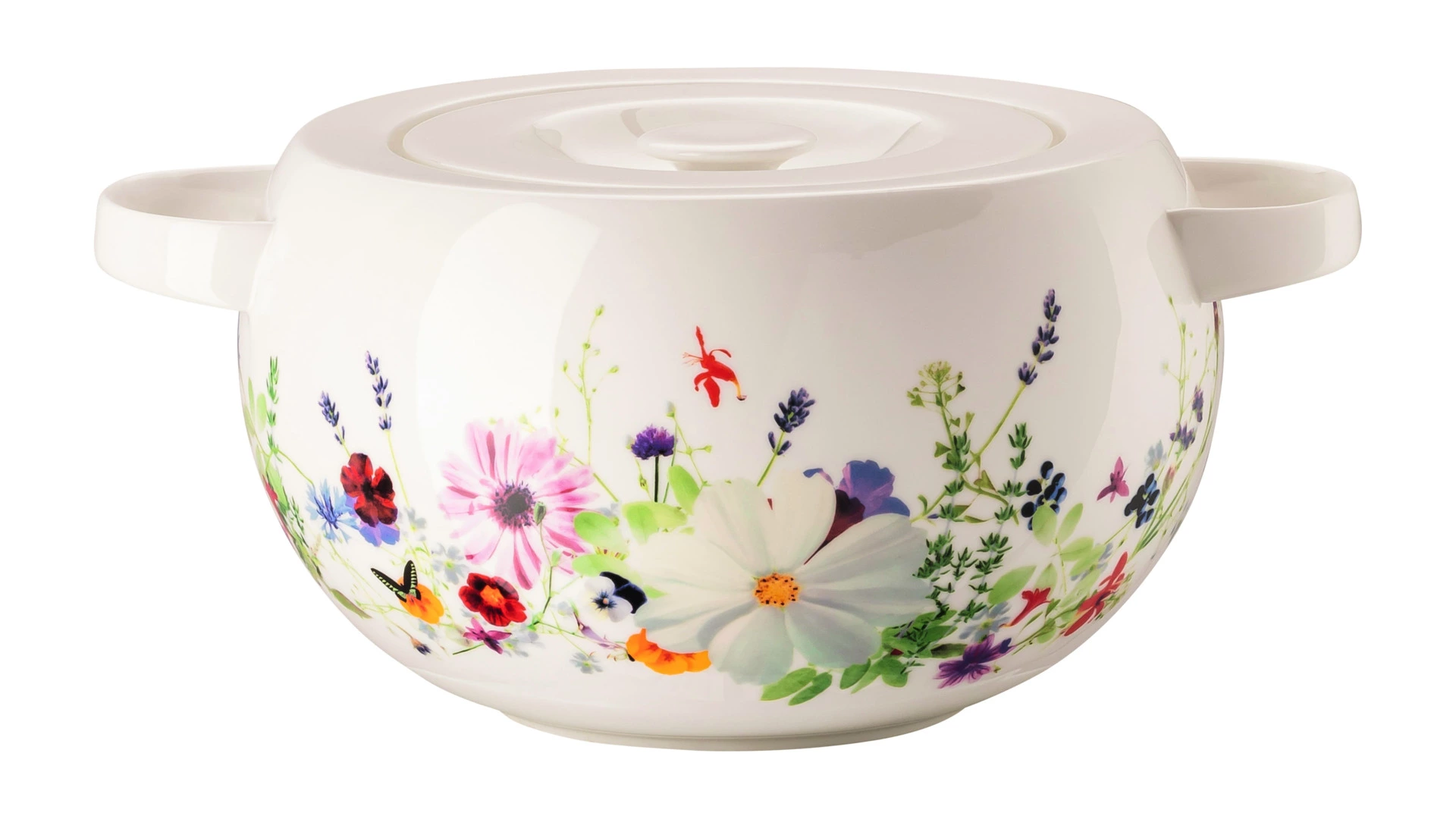 Блюдо для горячего с крышкой Rosenthal Горный воздух 3 л, фарфор костяной