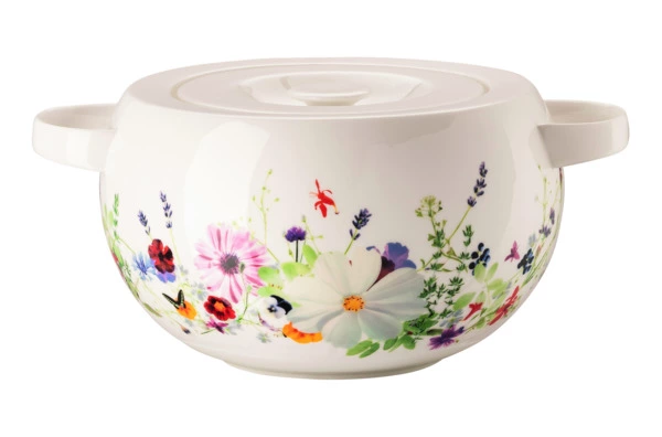 Блюдо для горячего с крышкой Rosenthal Горный воздух 3 л, фарфор костяной