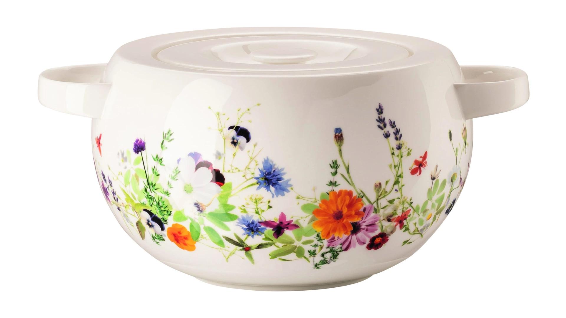 Блюдо для горячего с крышкой Rosenthal Горный воздух 3 л, фарфор костяной