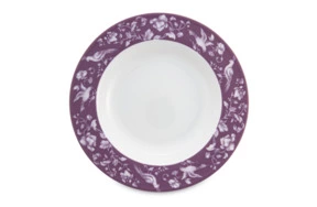 Тарелка суповая ИФЗ Европейская-2 Monplaisir Violet 22,5 см, фарфор твердый, бело-фиолетовый