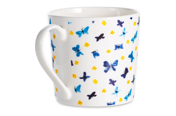 Кружка Just Mugs Dorset Милые жучки Бабочки 400 мл, фарфор костяной