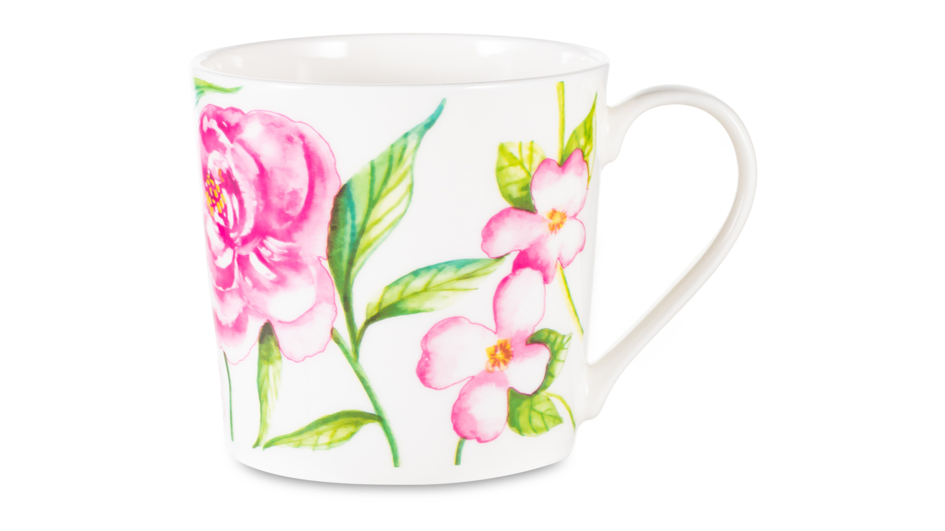 Кружка Just Mugs Dorset Дикие розы Шиповник розовый 400 мл, фарфор костяной