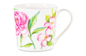 Кружка Just Mugs Dorset Дикие розы Шиповник розовый 400 мл, фарфор костяной