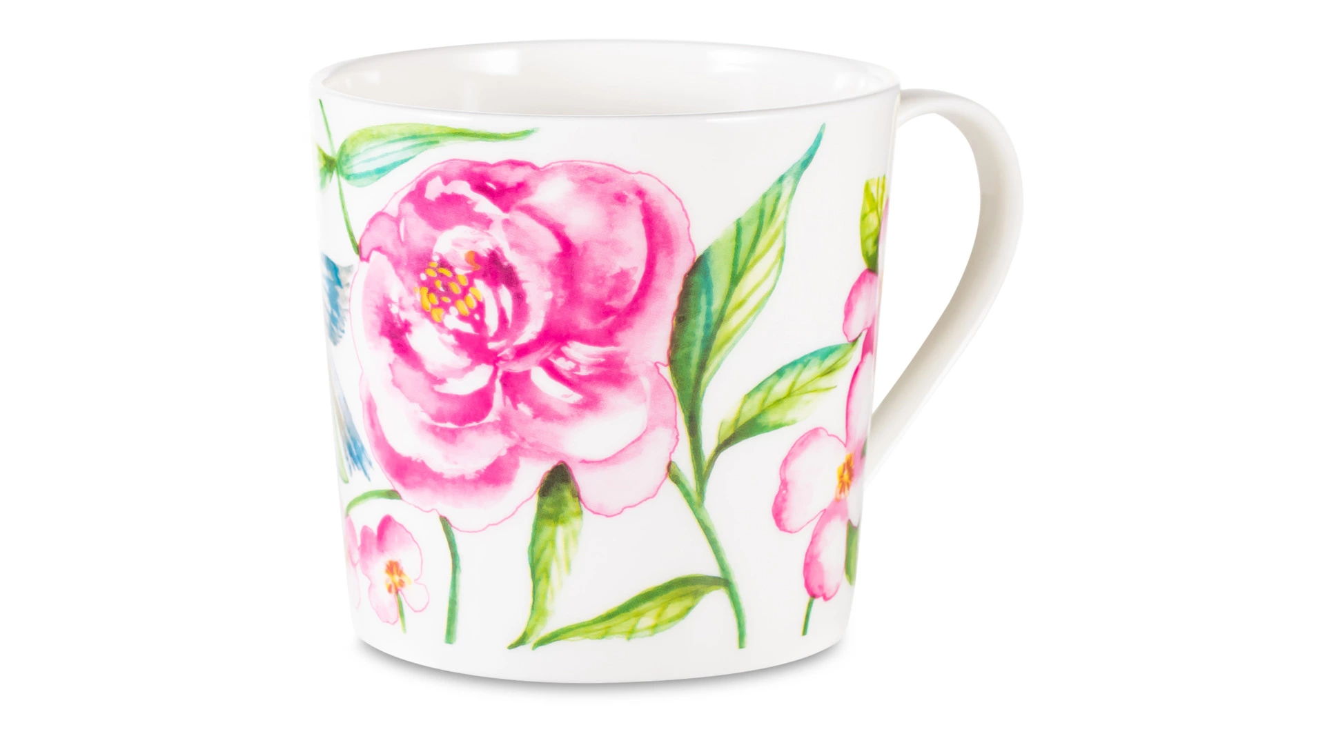 Кружка Just Mugs Dorset Дикие розы Шиповник розовый 400 мл, фарфор костяной