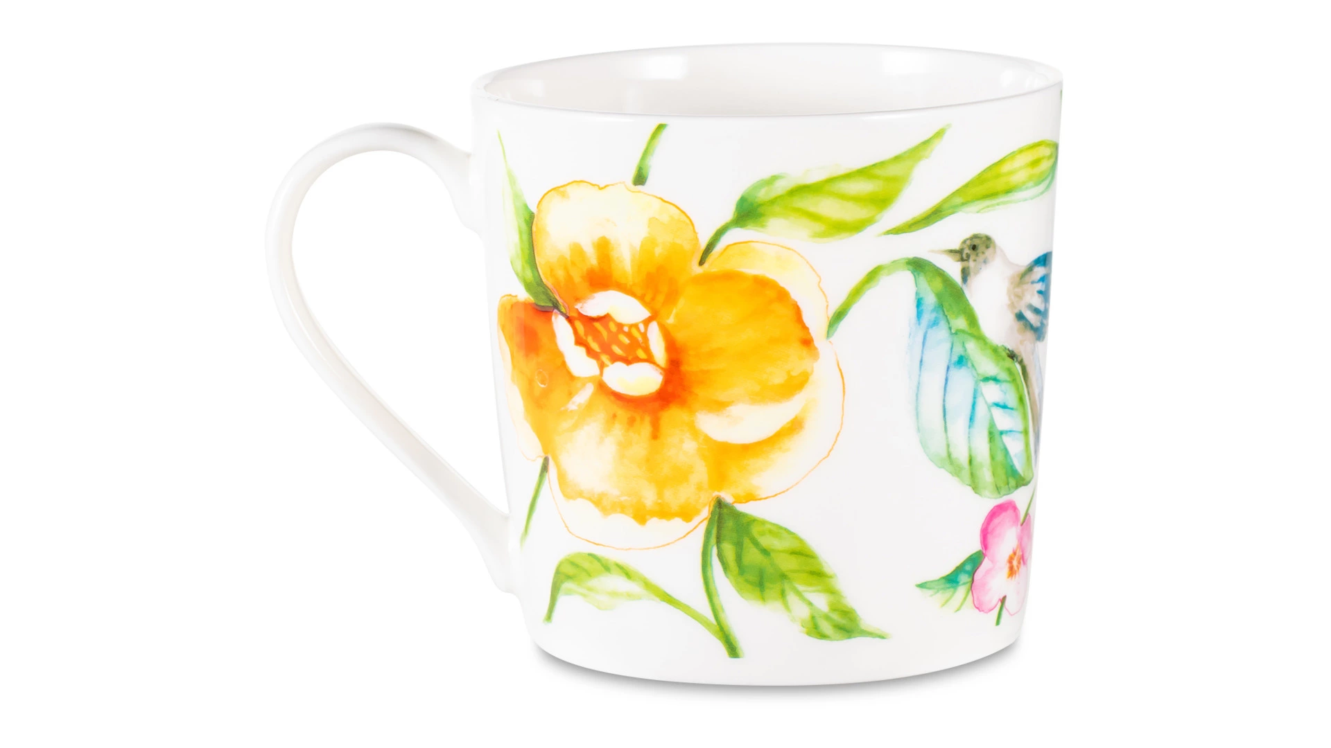 Кружка Just Mugs Dorset Дикие розы Шиповник розовый 400 мл, фарфор костяной
