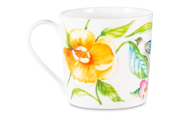 Кружка Just Mugs Dorset Дикие розы Шиповник розовый 400 мл, фарфор костяной