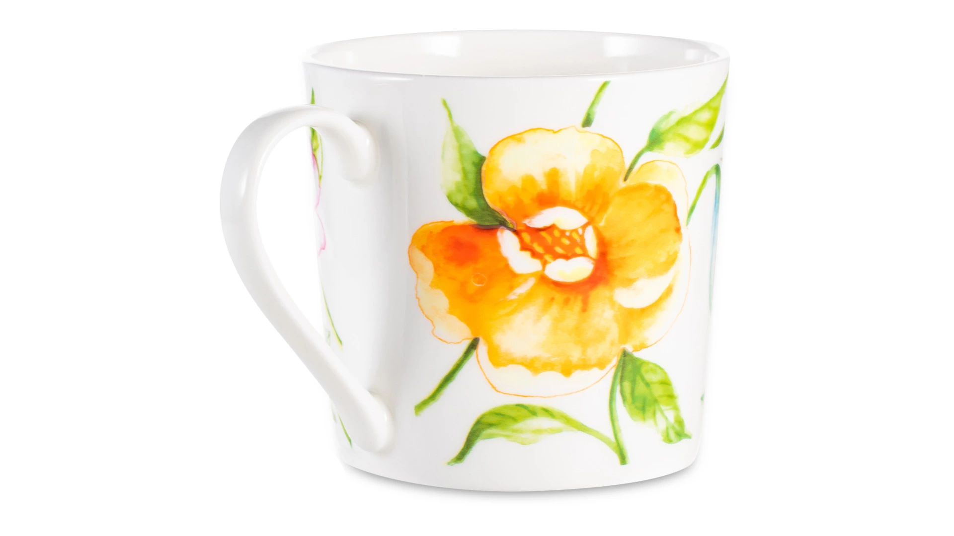 Кружка Just Mugs Dorset Дикие розы Шиповник розовый 400 мл, фарфор костяной