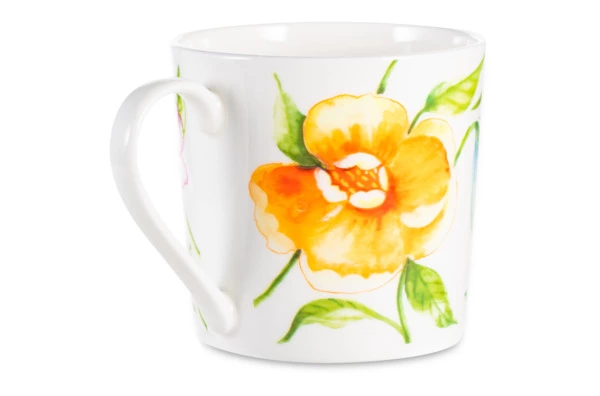 Кружка Just Mugs Dorset Дикие розы Шиповник розовый 400 мл, фарфор костяной