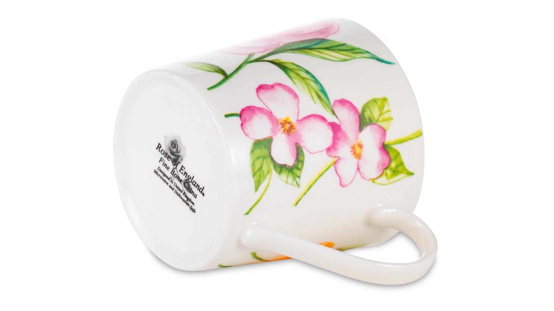 Кружка Just Mugs Dorset Дикие розы Шиповник розовый 400 мл, фарфор костяной