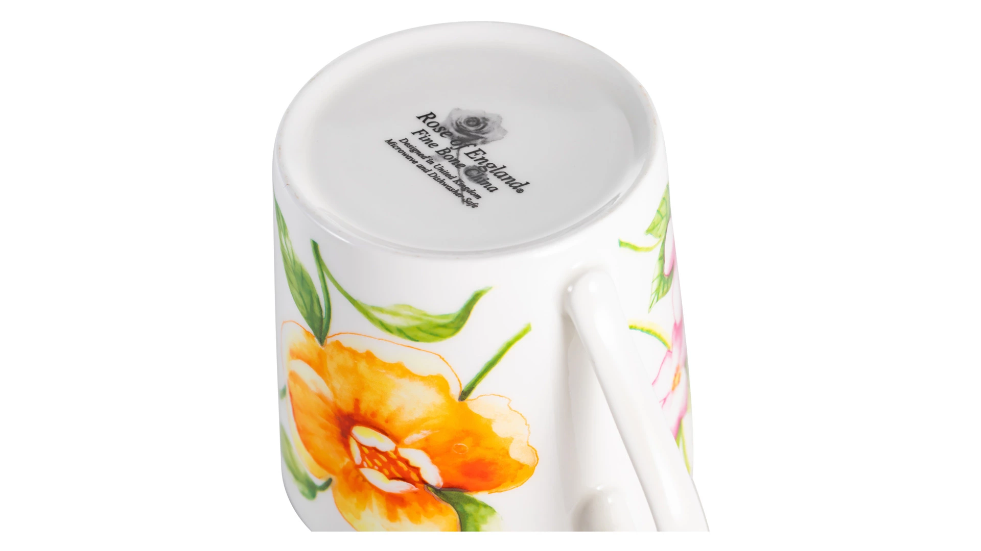 Кружка Just Mugs Dorset Дикие розы Шиповник розовый 400 мл, фарфор костяной
