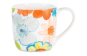 Кружка Just Mugs Jade Цветы Весна 400 мл, фарфор костяной