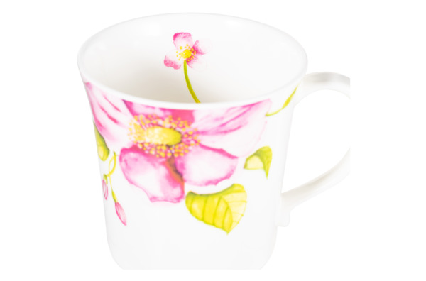 Кружка Just Mugs Mersey Ботанический сад Шиповник 412 мл, фарфор костяной