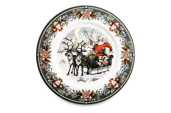 Тарелка обеденная Royal Stafford Сани Деда Мороза 28 см, фаянс
