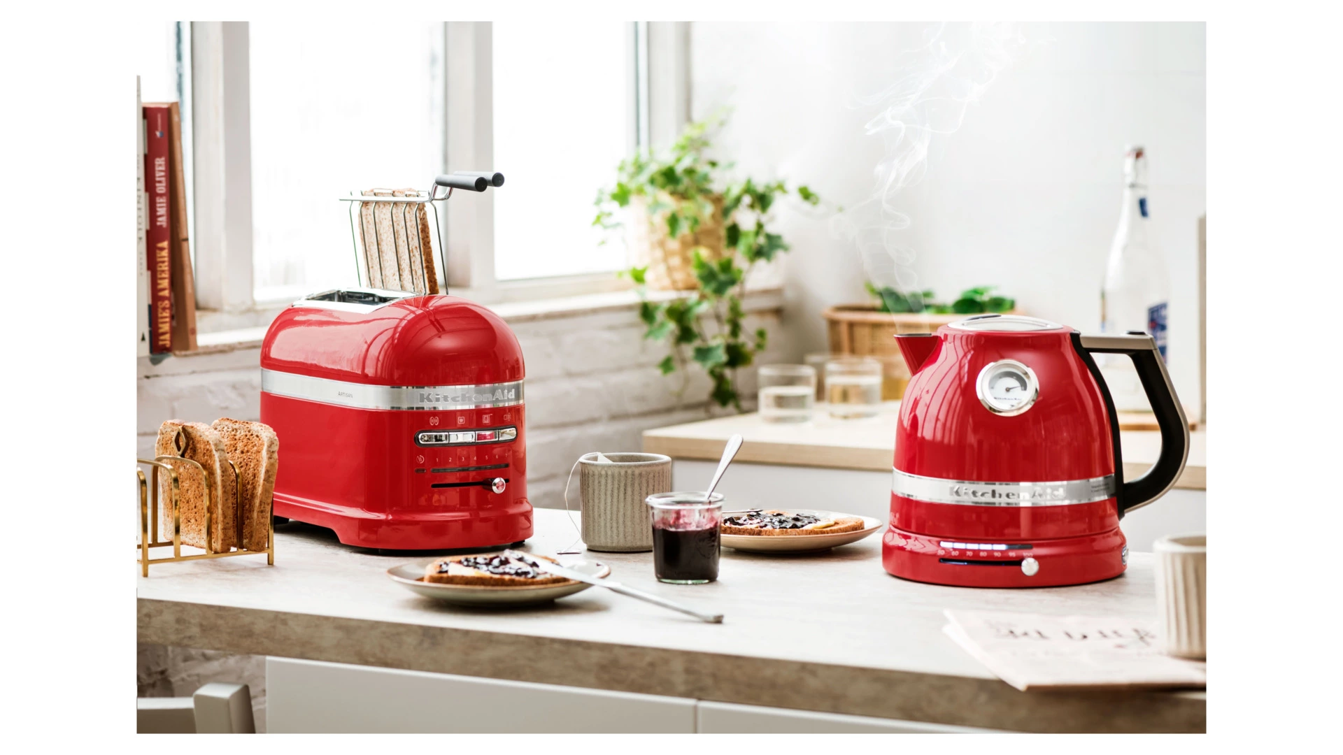Тостер для 2 тостов KitchenAid Artisan 1250 Вт, красный, 5KMT2204EER